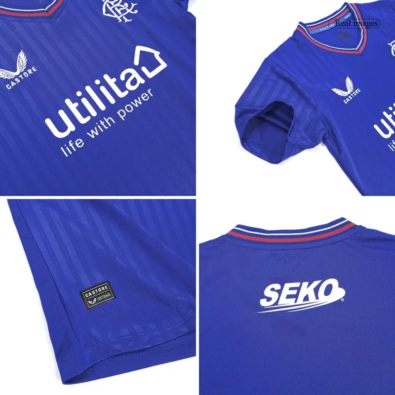 Kids Glasgow Rangers 2023/24 Home Kit Jersey+Shorts