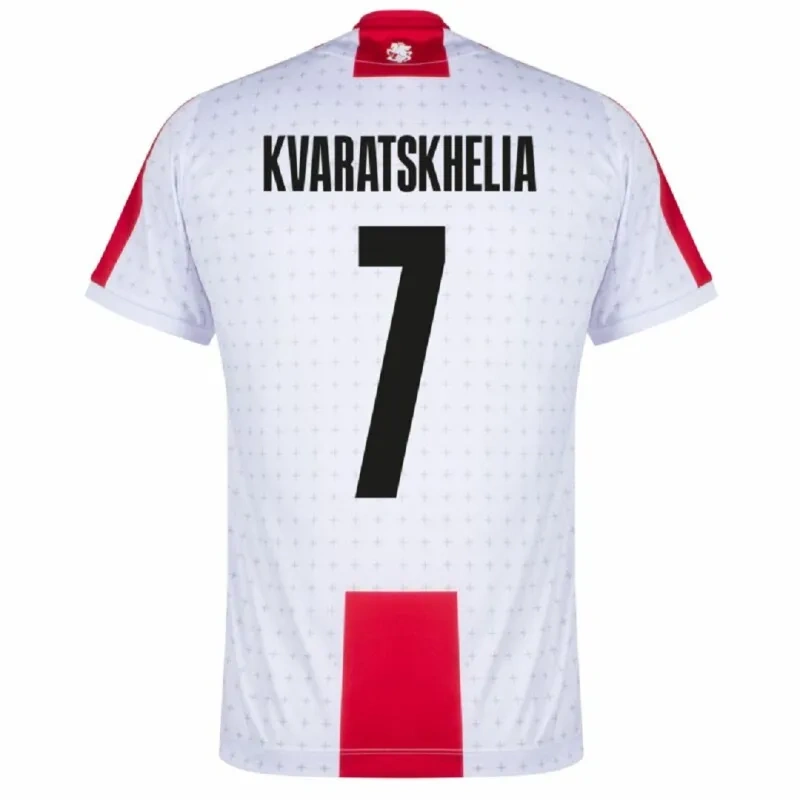 Georgia Home Jersey Euro 2024 KVARATSKHELIA #7 Soccer Apparel