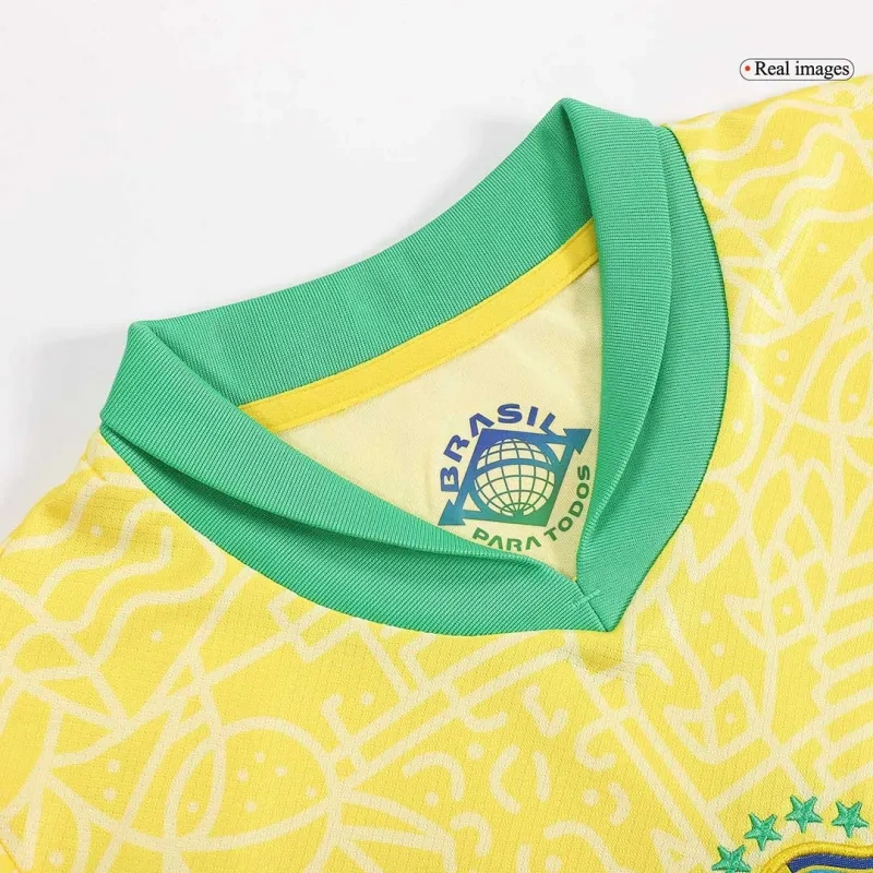Kids Brazil  2024 Home Kit Copa America 2024 Youth Apparels