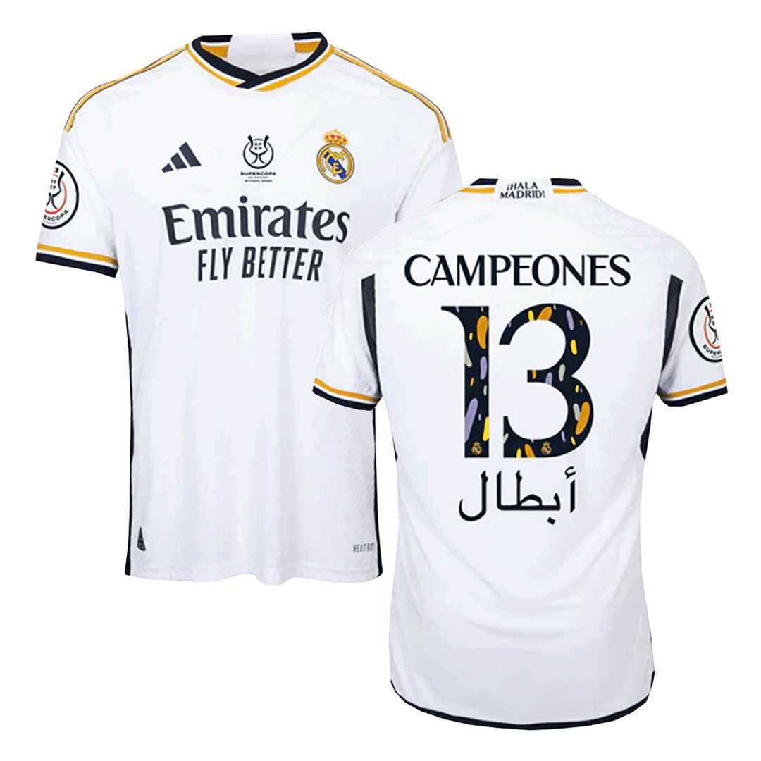 Authentic Real Madrid Soccer Jersey CAMPEONES #13 Home Shirt 2023-24