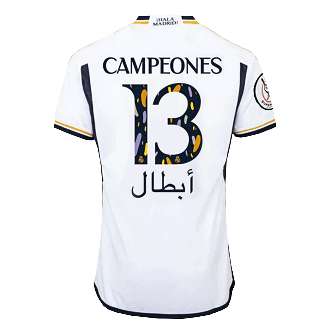 Authentic Real Madrid Soccer Jersey CAMPEONES #13 Home Shirt 2023-24