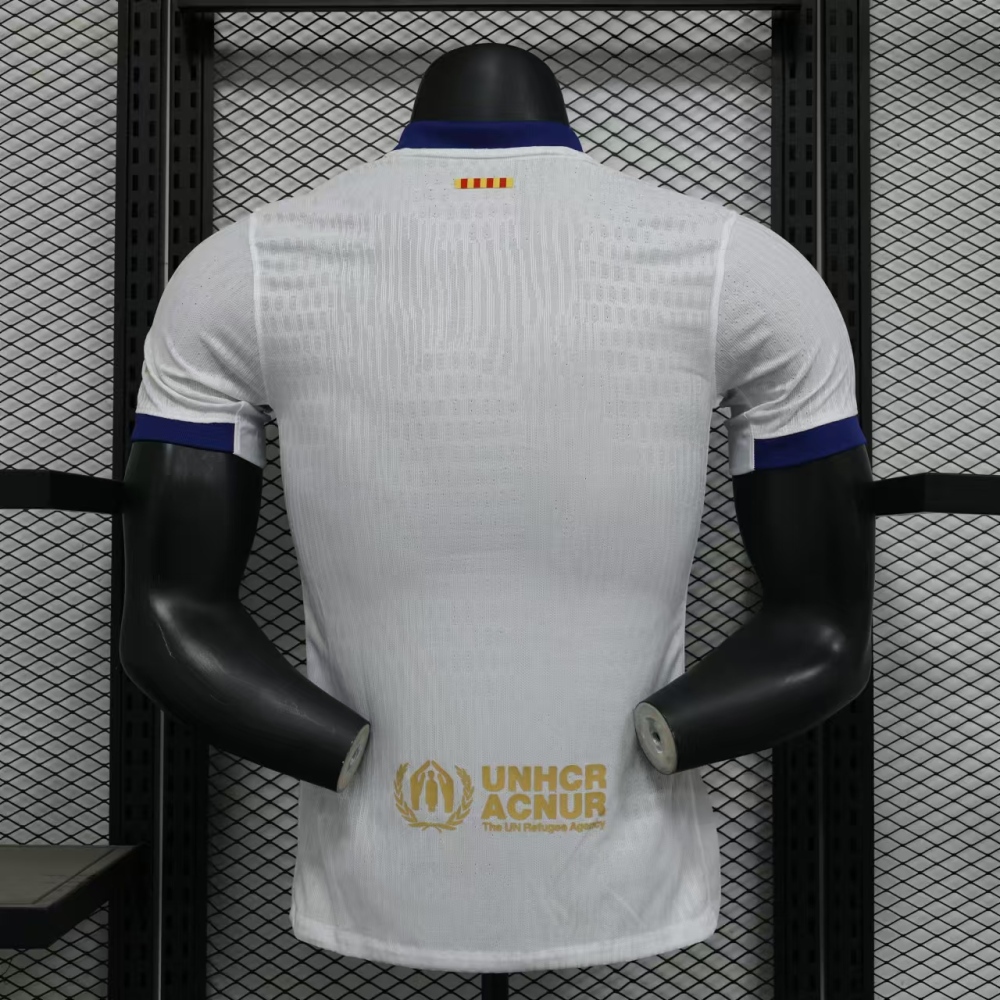 Barcelona Home Player Version Shirt White Jersey Without Spofity Text 2024-25