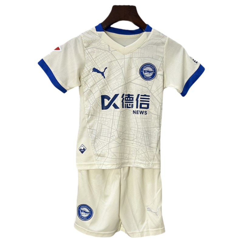 Alaves Away Kid Kits Youth Apparels Soccer Jersey 24-25