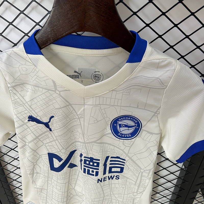 Alaves Away Kid Kits Youth Apparels Soccer Jersey 24-25