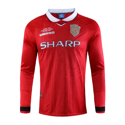 Manchester United UCL Final Retro Jersey Home Shirt Long Sleeve 1999-00