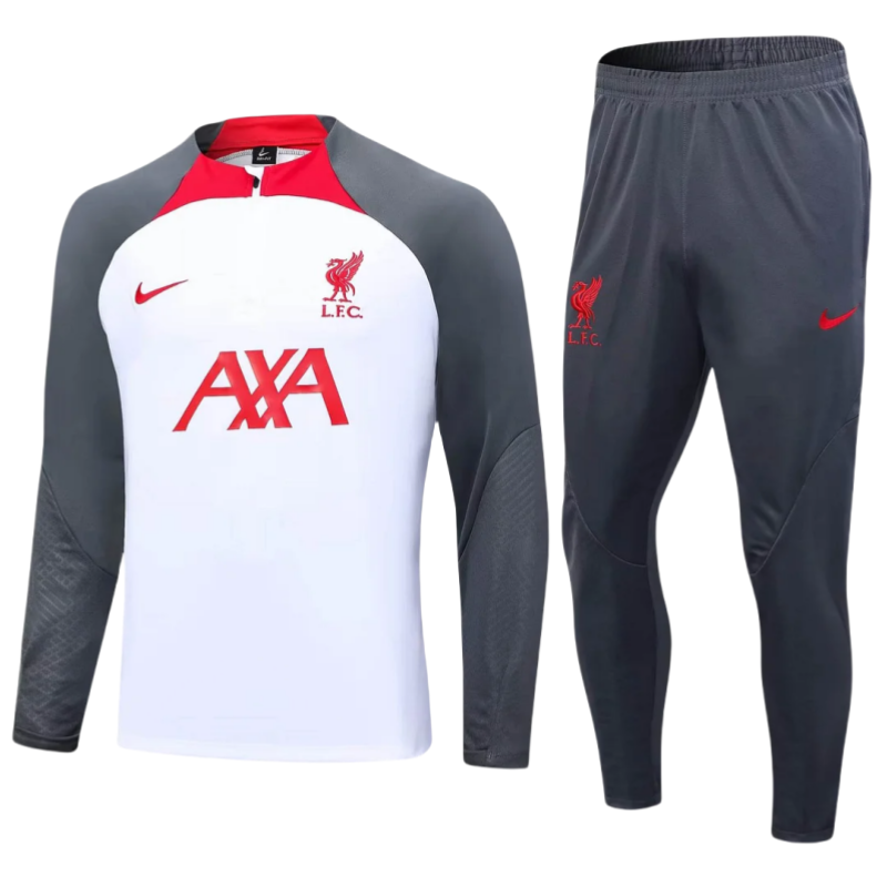 Liverpool Half-Pull Training Suit White Jersey 2023/2024