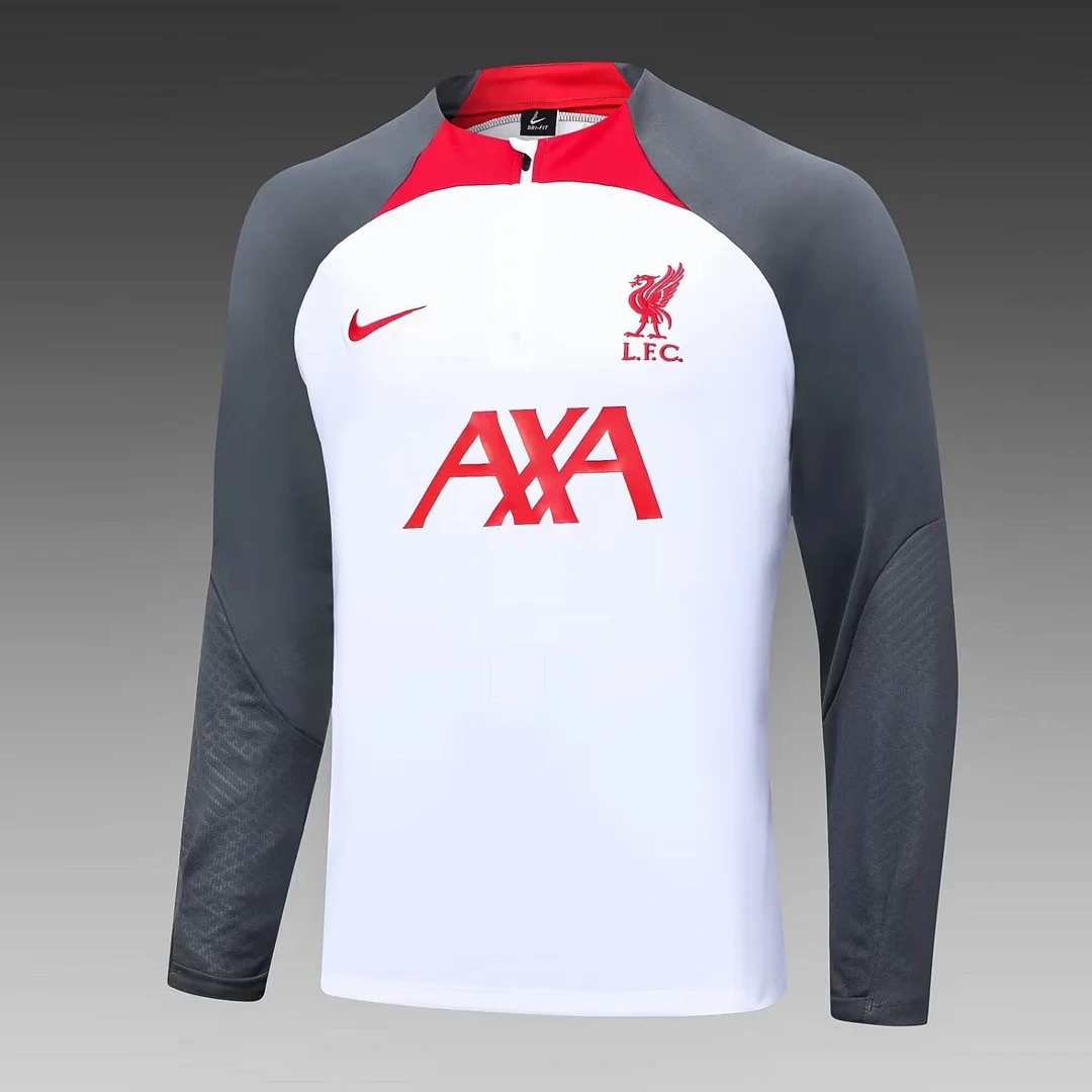 Liverpool Half-Pull Training Suit White Jersey 2023/2024
