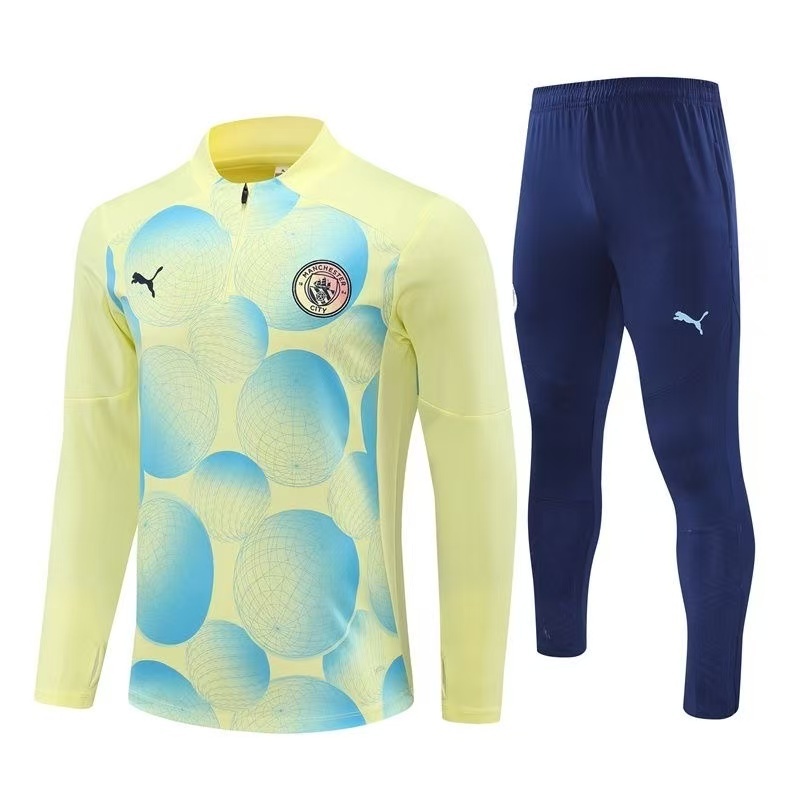 Kids Manchester City Zipper Sweatshirt Kit(Top+Pants) 2024-25