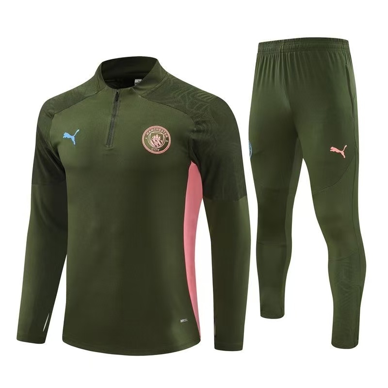 Kids Manchester City Zipper Sweatshirt Kit(Top+Pants) 2024-25