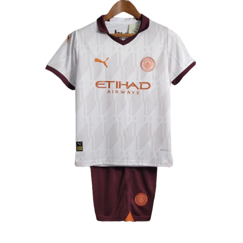 Manchester City Away Kids Kit Jersey+Shorts 23-24