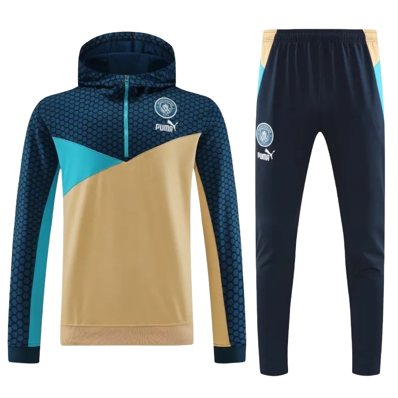 Manchester City Zipper Hoodie Sweat Kit (Top+Pants) Navy 2023/24