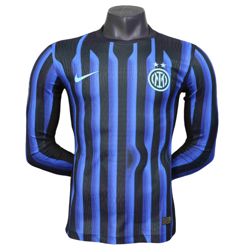 Inter Milan Home Shirt SOccer Jersey Long Sleeve Player Version 25-26