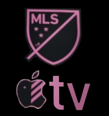 US$2.00 23/24 inter miami mls away badge & apple tv(pink)