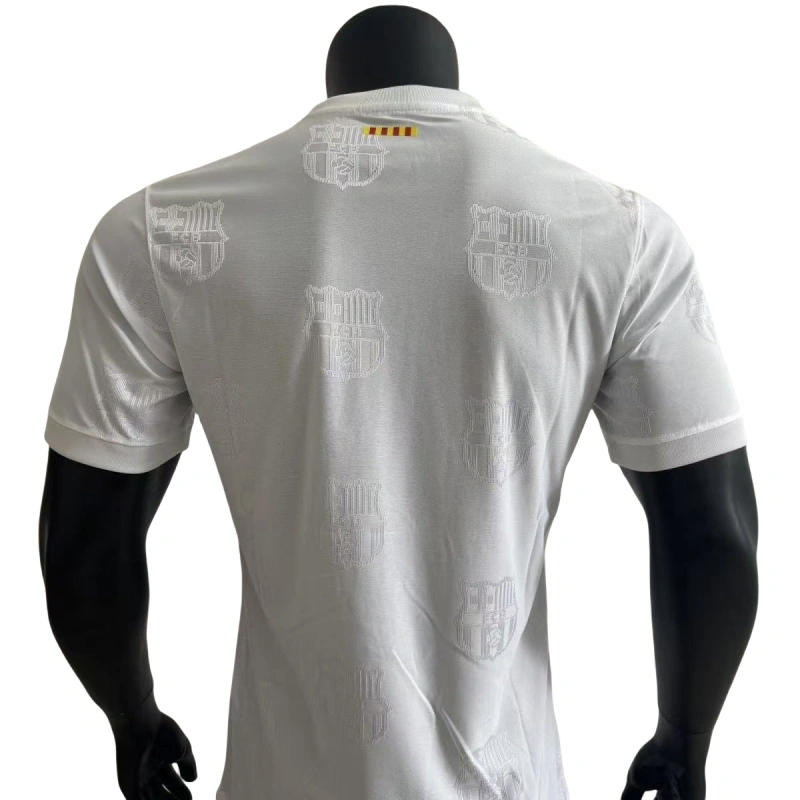 Barcelona White Soccer Jersey Player Version Shirt 25-26