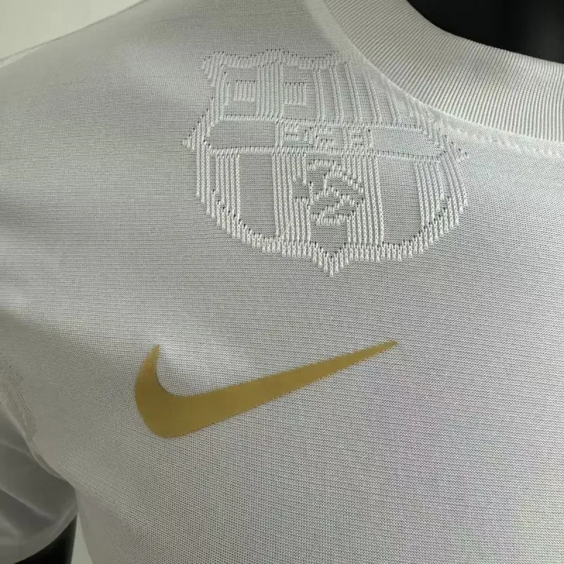 Barcelona White Soccer Jersey Player Version Shirt 25-26