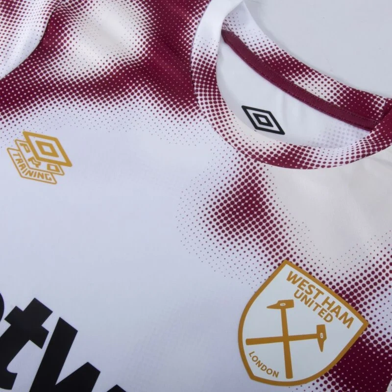 West Ham United Pre-Match Warm Up Shirt - White/New Claret 2024-2025 Player version