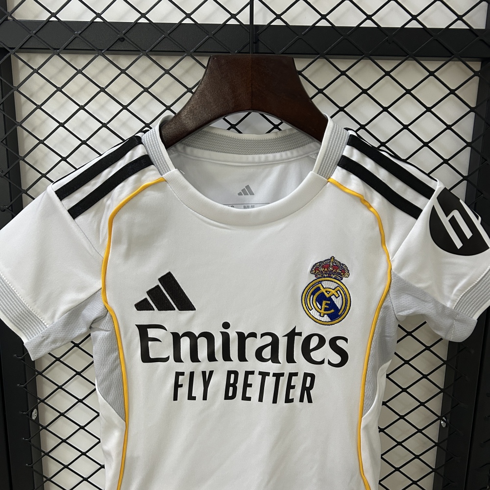 Kids Real Madrid Home Kits Soccer Jersey 25-26