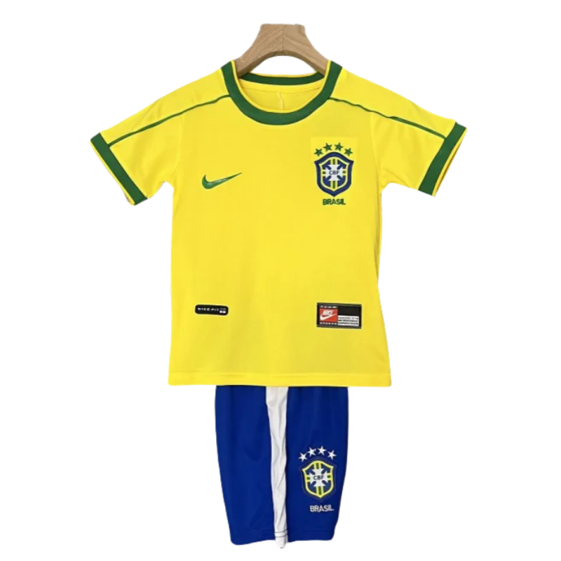 Kids Brazil World Cup Home Retro Kits 1998