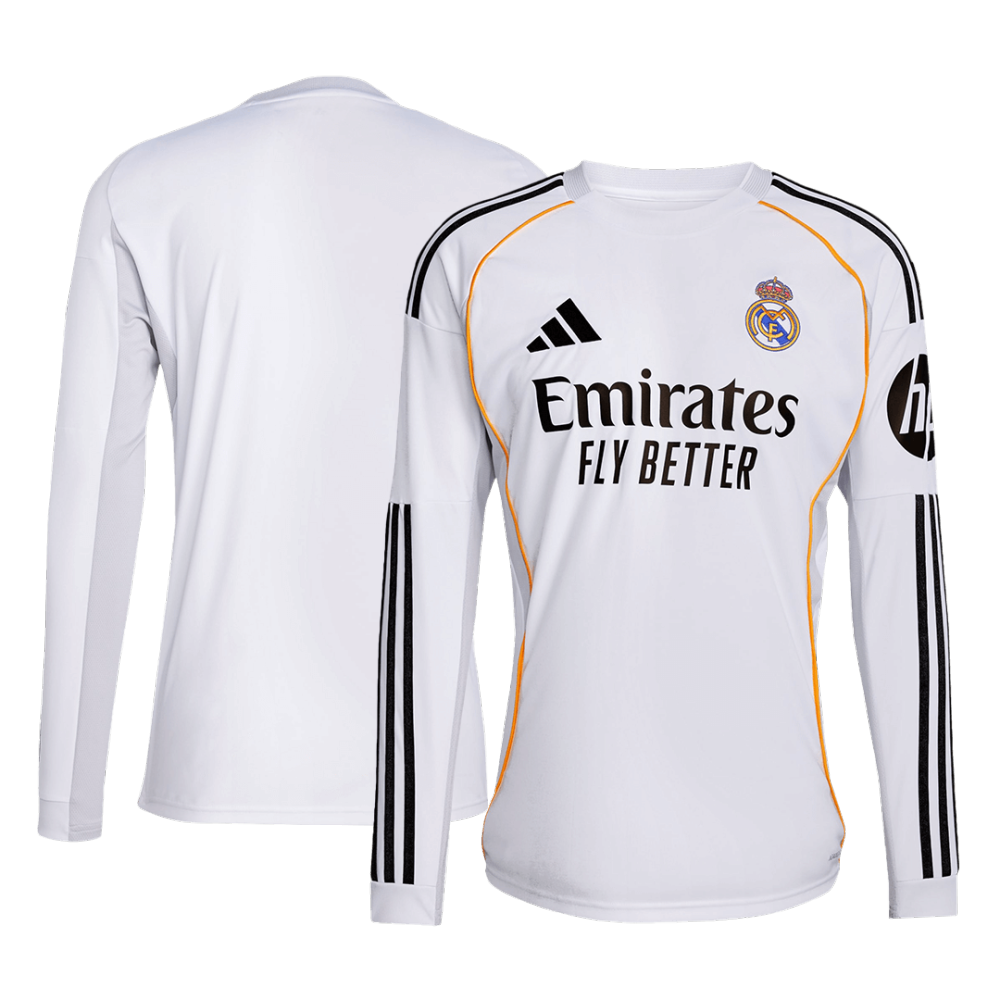 Real Madrid Long Sleeve Jersey Home Football Shirt 2025-26