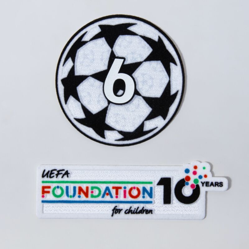 25/26 ucl 6 & uefa foundation 10 years badge
