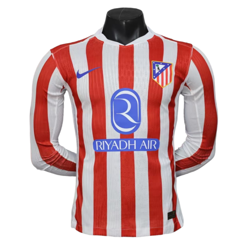 Atletico Madrid Home Shirt Football Jersey Long Sleeve Player Version 25-26