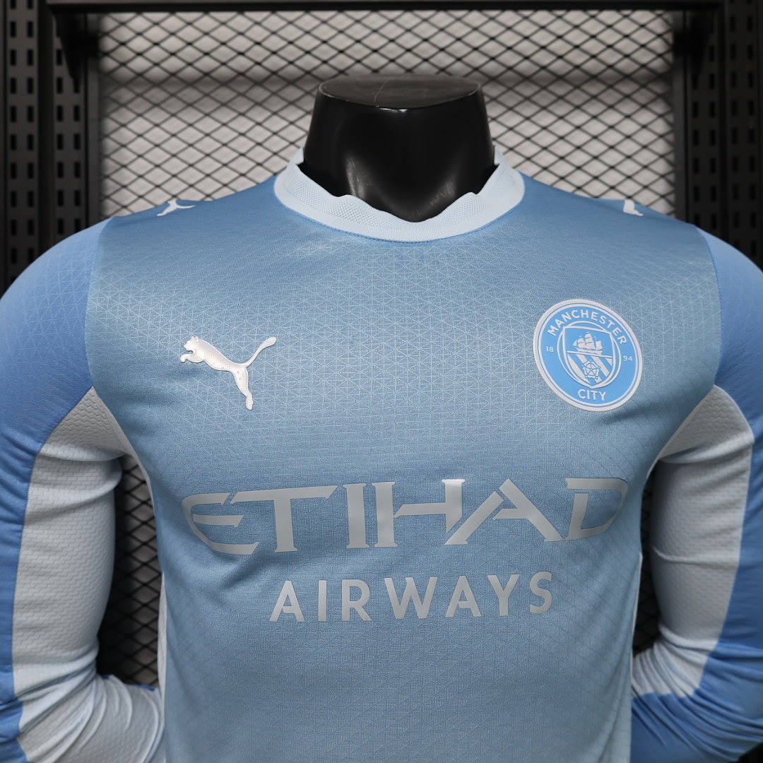 Manchester City 2026-27 Home Long Sleeve Football Jersey Player Version