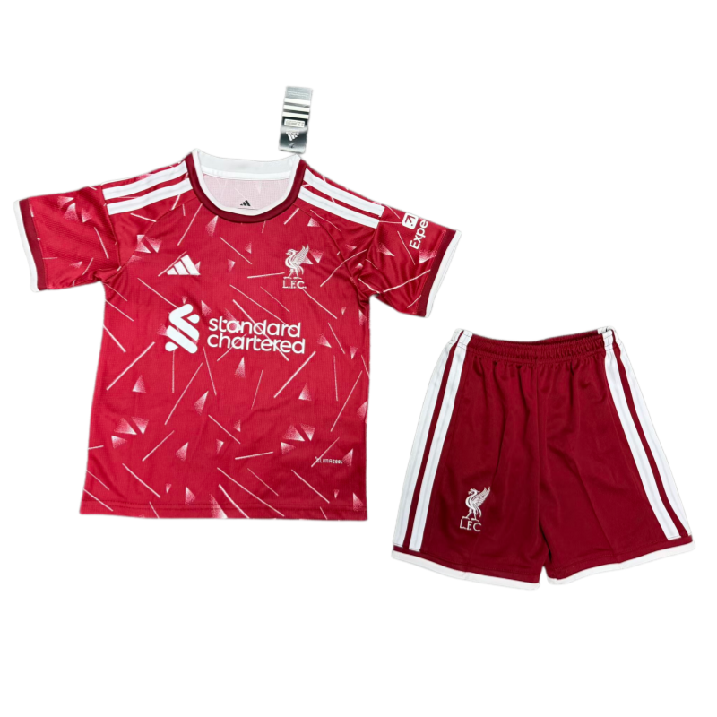 Liverpool 2026-27 Home Kids Football Jersey Kit Jersey+Shorts Fan Version