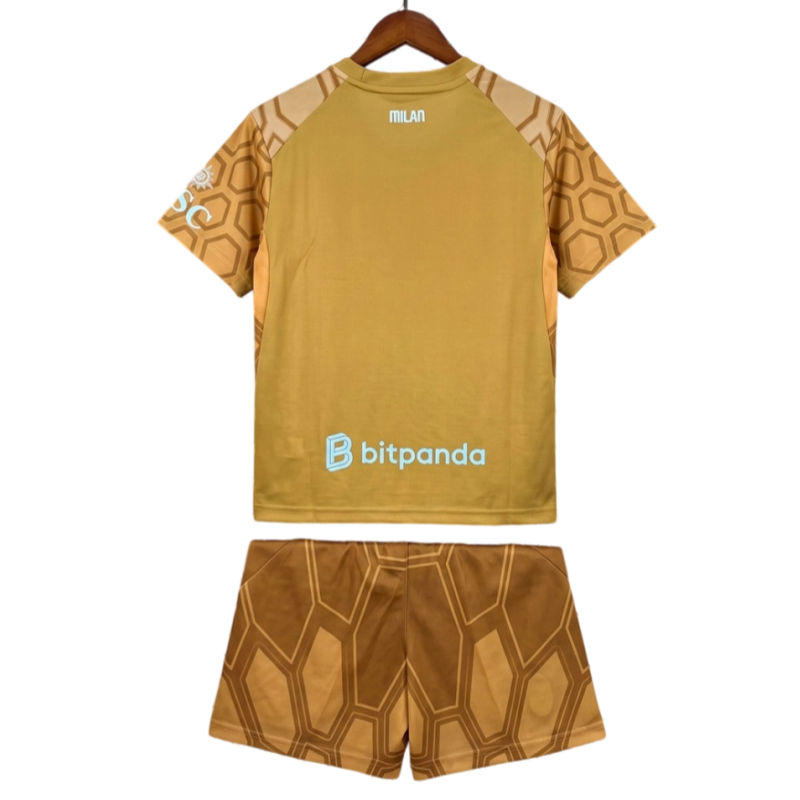 AC Milan 2026-27 goalkeeper Kids Football Jersey Kit Fan version