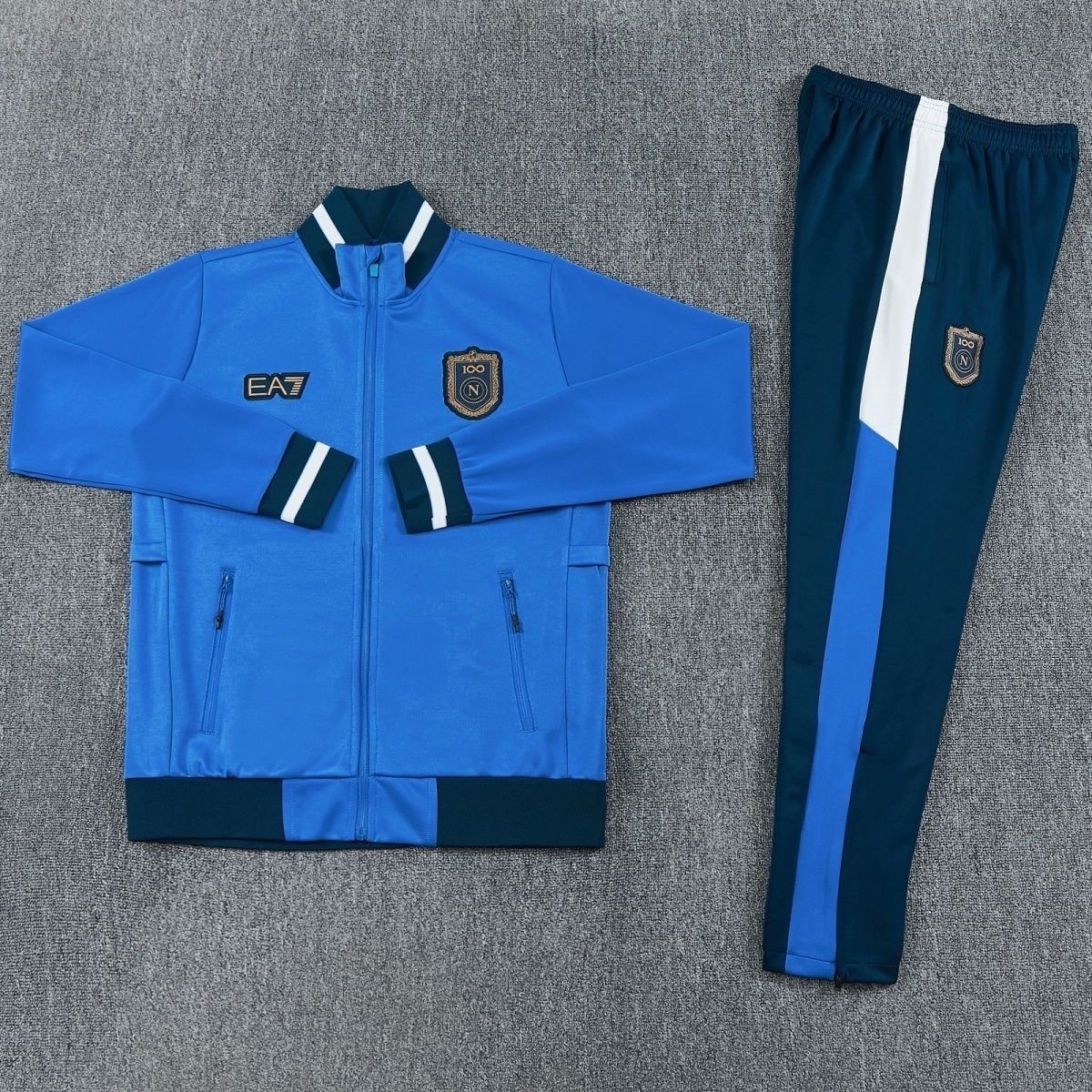 Napoli 2026-27 Blue Jacket Training Long Sleeved Football Suit set