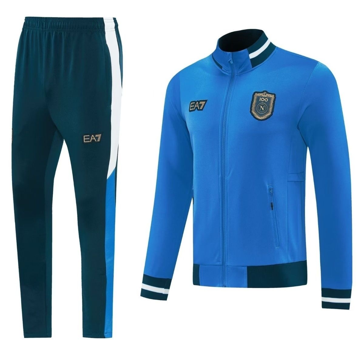 Napoli 2026-27 Blue Jacket Training Long Sleeved Football Suit set