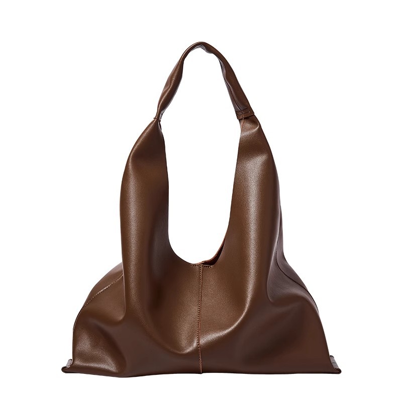 Minimalist Shoulder Bag Large-Capacity Cowhide Women's Bag Niche Soft Leather Underarm Tote Bag Genuine Leather Large Bag for Women