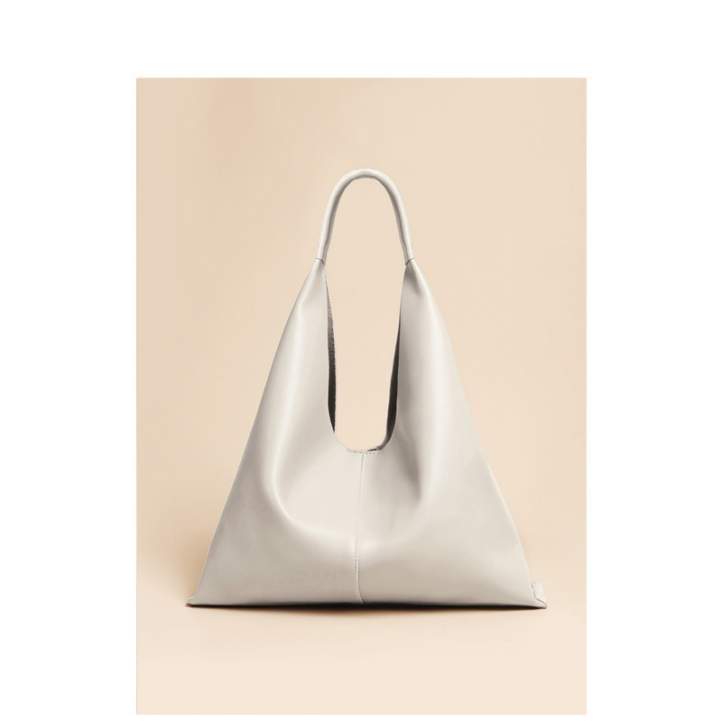Minimalist Shoulder Bag Large-Capacity Cowhide Women's Bag Niche Soft Leather Underarm Tote Bag Genuine Leather Large Bag for Women