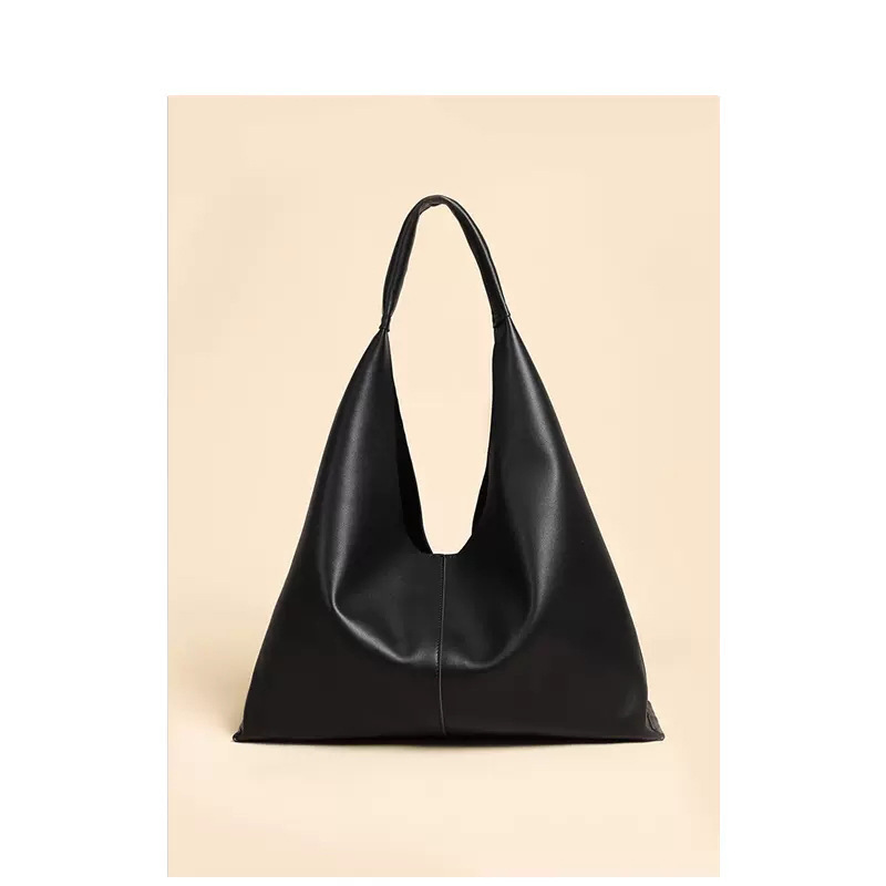Minimalist Shoulder Bag Large-Capacity Cowhide Women's Bag Niche Soft Leather Underarm Tote Bag Genuine Leather Large Bag for Women