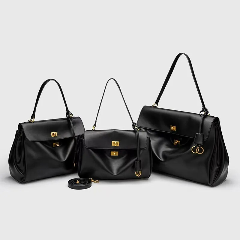 Rodeo Bag Tote Bag Kelly Bag Genuine Leather Women's Handbag Shoulder and Underarm Bag Large Bag for Women Factory Wholesale