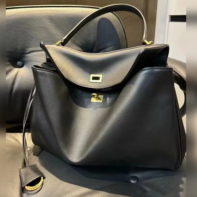 Rodeo Bag Tote Bag Kelly Bag Genuine Leather Women's Handbag Shoulder and Underarm Bag Large Bag for Women Factory Wholesale