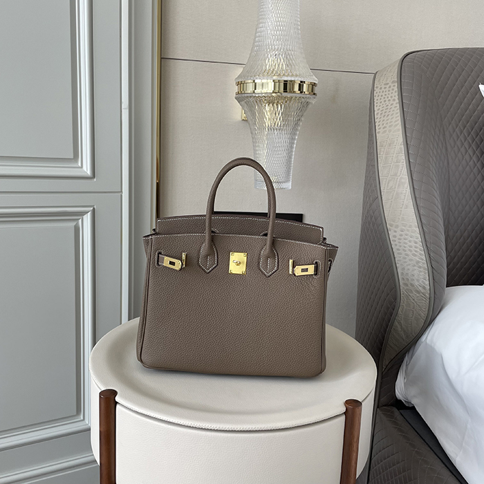 Wholesale Birkin bag Litchi Grain Genuine Leather Handbag Versatile Top-Grain Cowhide Large-Capacity Women's Bag