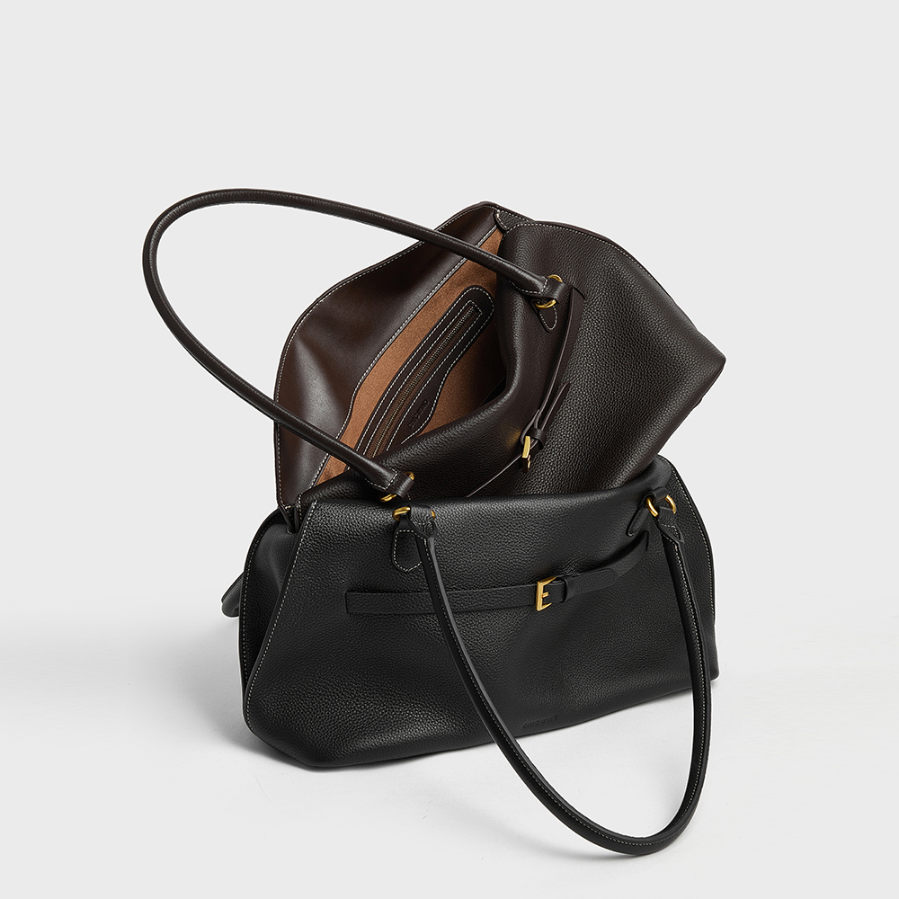 High-End Top-Grain Leather Commuter Underarm Bag | Handheld Shell Bag | Large-Capacity Tote Bag