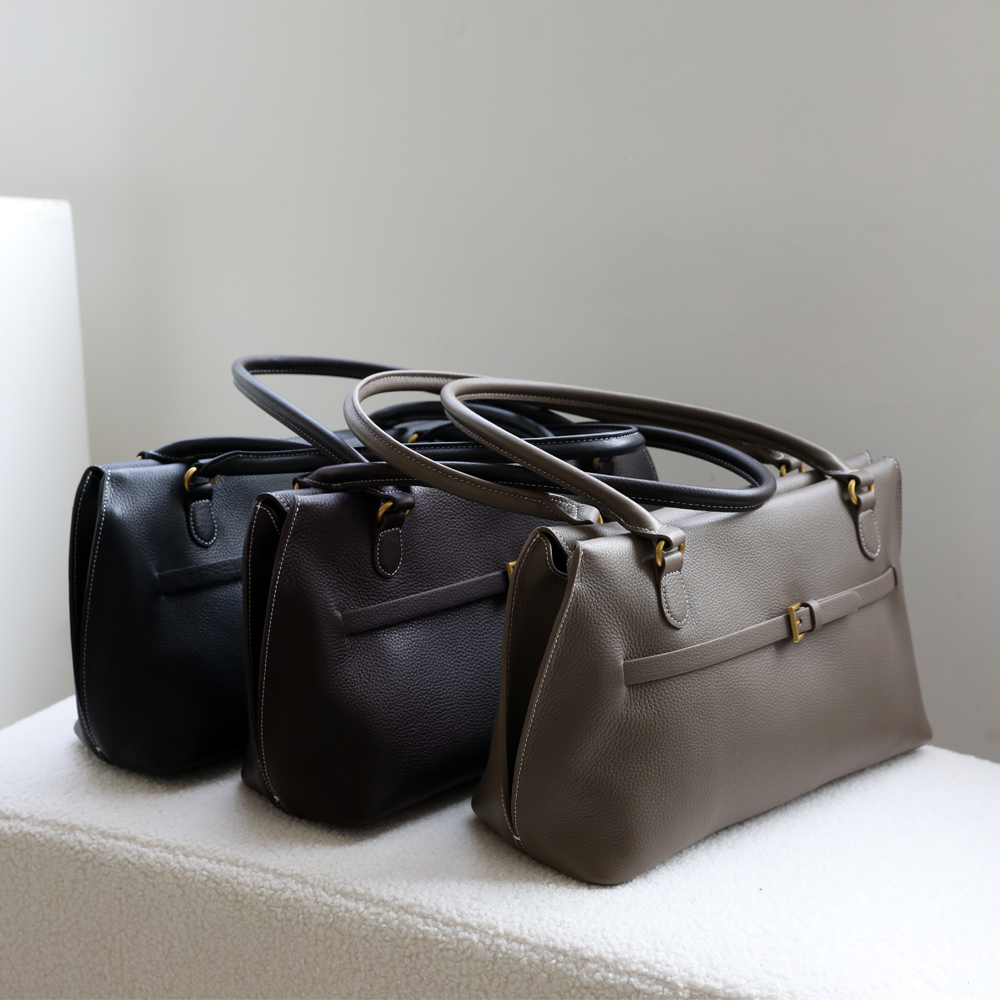 High-End Top-Grain Leather Commuter Underarm Bag | Handheld Shell Bag | Large-Capacity Tote Bag