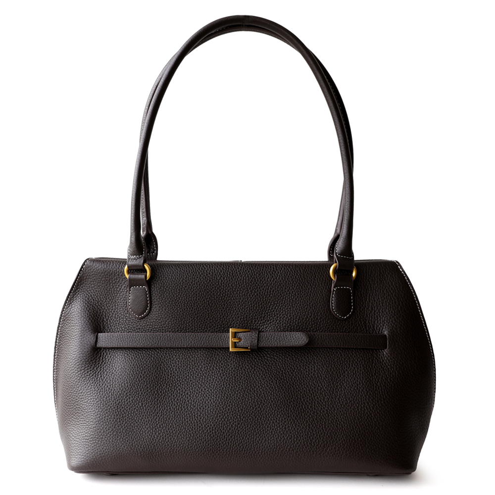 High-End Top-Grain Leather Commuter Underarm Bag | Handheld Shell Bag | Large-Capacity Tote Bag