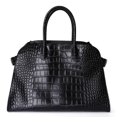 Crocodile-Embossed Black