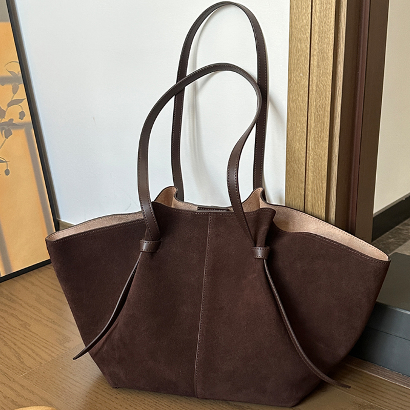 Wholesale Custom Tote Bag - Premium Suede Cowhide Leather Large Capacity Single Shoulder  Crossbody Commuter Women's Bag