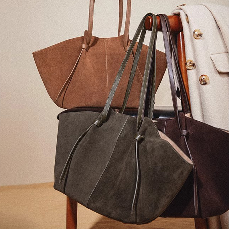 Wholesale Custom Tote Bag - Premium Suede Cowhide Leather Large Capacity Single Shoulder  Crossbody Commuter Women's Bag