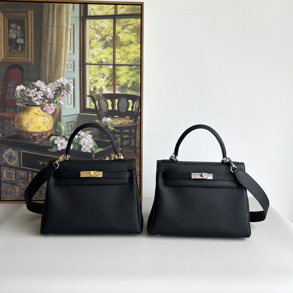 Togo Soft Genuine Leather Kelly Bag - Top Handle Bag Stylish Commuter Shoulder Bag First-Layer Cowhide Crossbody Bag for Women