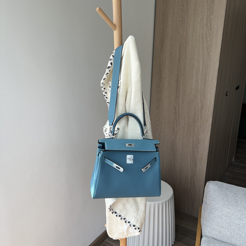 Togo Soft Genuine Leather Kelly Bag - Top Handle Bag Stylish Commuter Shoulder Bag First-Layer Cowhide Crossbody Bag for Women