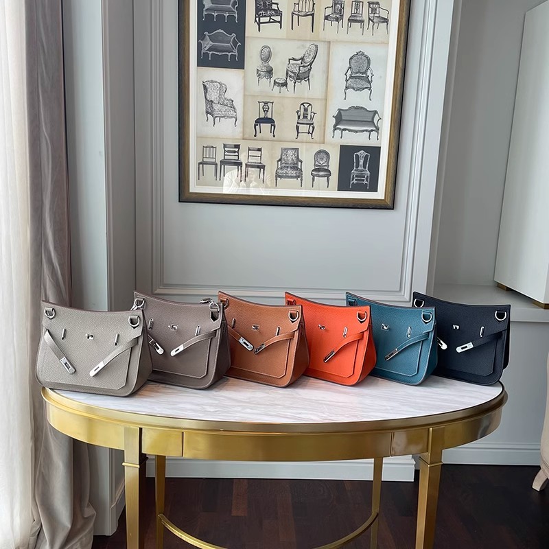 Lock Buckle Genuine Leather Jypsiere Bag Kelly-Style Small Square Bag with Wide Shoulder Strap Casual Full-Grain Leather Crossbody Bag Women's Shoulder Bag