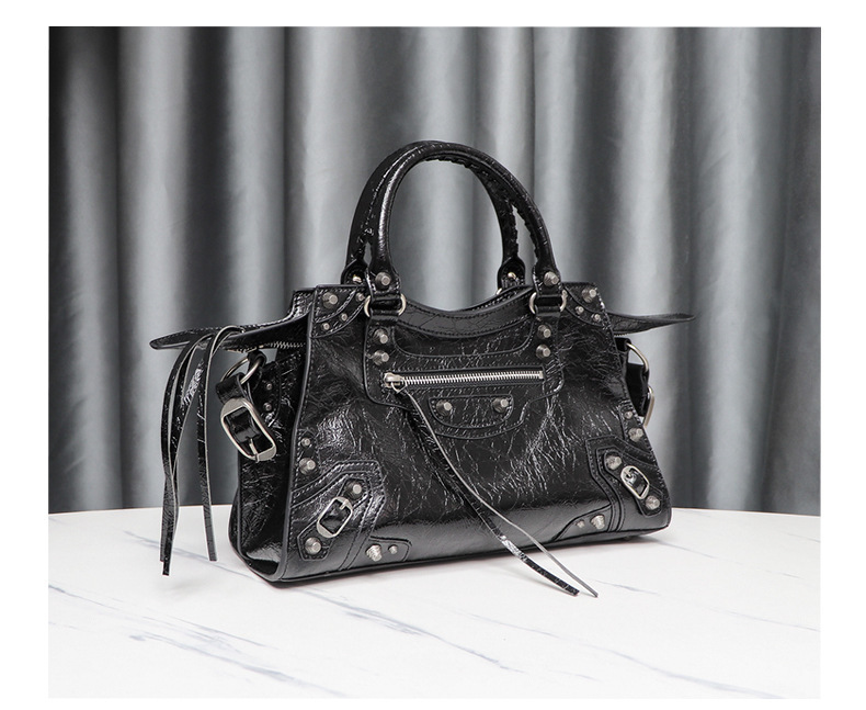 Wholesale neo Cagole Motorcycle Bag - Stylish and Cool 3-in-1 Rivet Tote Bag, Genuine Leather Crossbody and Handbag