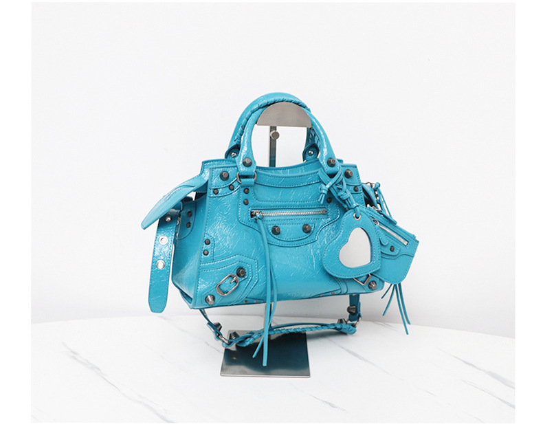 Wholesale neo Cagole Motorcycle Bag - Stylish and Cool 3-in-1 Rivet Tote Bag, Genuine Leather Crossbody and Handbag
