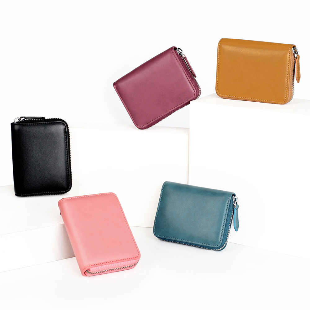 Wholesale Zipper Coin Purse RFID Anti-Theft Women's Card Holder Coin Organizer