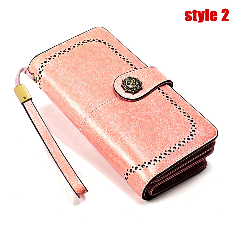 Wholesale Large Capacity Multifunctional Long Women's Wallet RFID European and American Retro Genuine Leather Clutch Leather Wallet Manufacturer