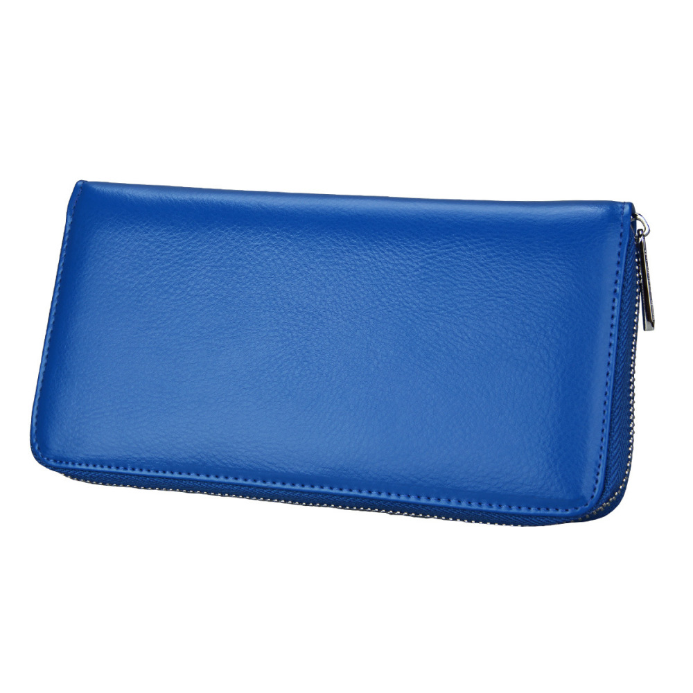Wholesale Accordion Long Leather Card Holder Passport Wallet RFID Blocking Credit Card Holder Multi-functional Men and Women Wallet Passport Organizer